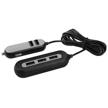 Car hub 5-port, NACL-CH5X-KK, černá, Avacom, do autozapalovače