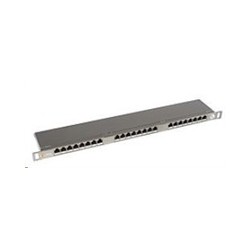19" patch panel Solarix 24xRJ45 CAT5E STP s vyvazovací lištou 0,5U SX24HD-5E-STP-SL