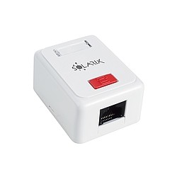 Zásuvka Solarix CAT5E UTP 1 x RJ45 na omítku bílá