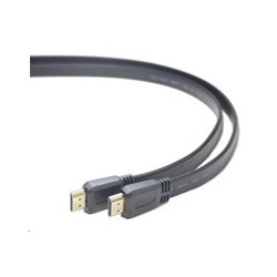 PREMIUMCORD HDMI High Speed + Ethernet plochý kabel, zlacené konektory, 3m