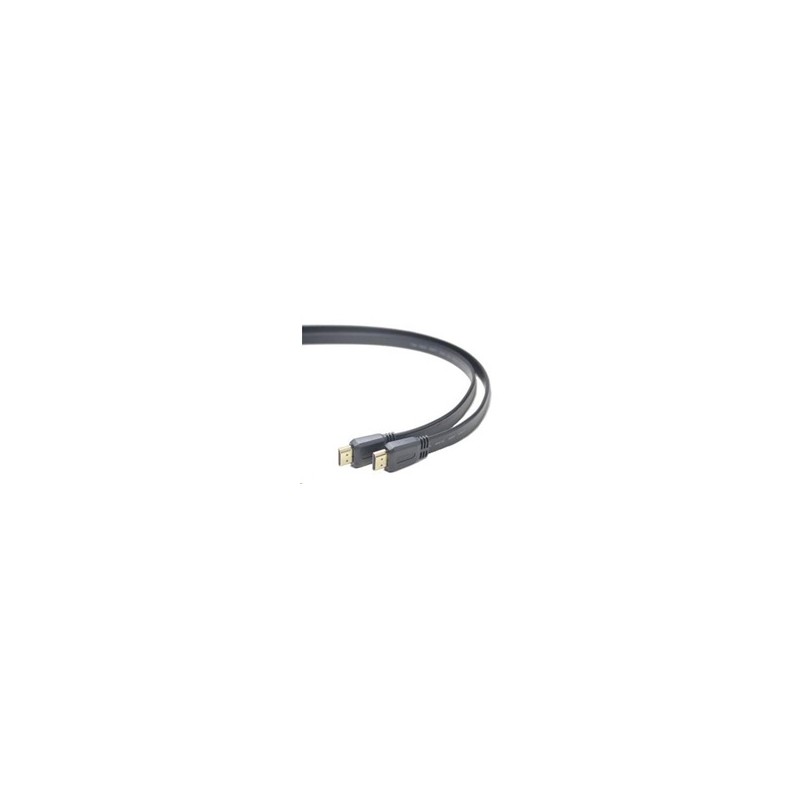 PREMIUMCORD HDMI High Speed + Ethernet plochý kabel, zlacené konektory, 3m