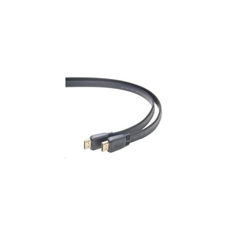 PREMIUMCORD HDMI High Speed + Ethernet plochý kabel, zlacené konektory, 3m