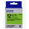 Epson Label Cartridge Fluorescent LK-4GBF Black/Green 12mm (9m)