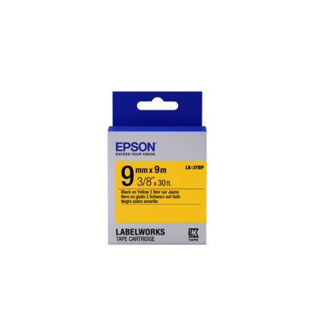 Epson Label Cartridge Pastel LK-3YBP Black/Yellow 9mm (9m)