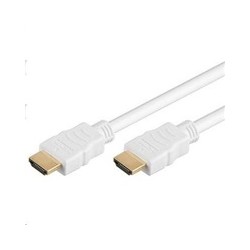 PremiumCord HDMI High Speed + Ethernet kabel,bílý, zlacené konektory, 10m