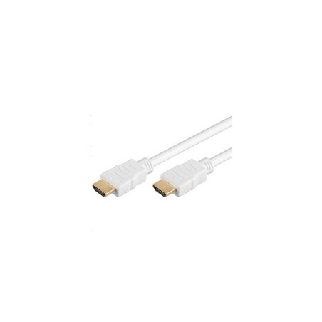 PremiumCord HDMI High Speed + Ethernet kabel,bílý, zlacené konektory, 10m