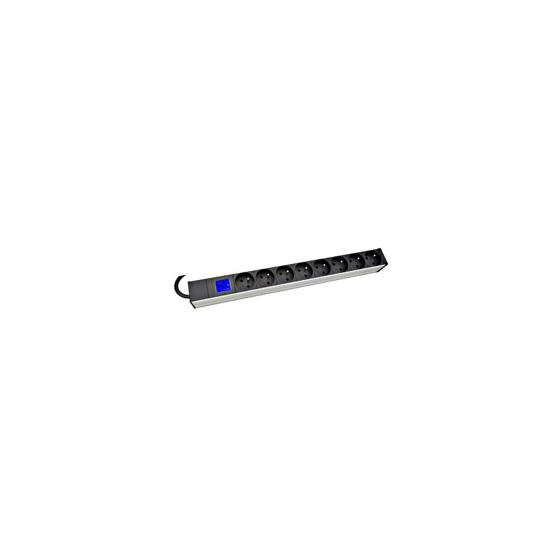 PDU IT METER, integr.merení,8x CSN,Al, 19", 1U, RAL 7035