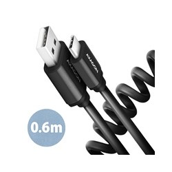 AXAGON BUCM-AM10TB, TWISTER kabel USB-C - USB-A, 0.6m, USB 2.0, 3A, ALU, tpe, černý