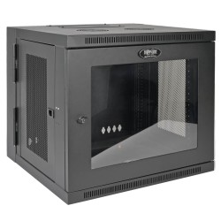 Skříň SmartRack 10U, Š 600mm, Hl 550mm, hloubka pro přepínače, prosklené dveře, montáž na stěnu