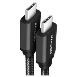 AXAGON BUCM3-CM20AB, SPEED kabel USB-C - USB-C, 2m, USB 3.2 Gen 1, PD 60W 3A, ALU, oplet, černý