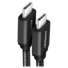 AXAGON BUCM3-CM20AB, SPEED kabel USB-C - USB-C, 2m, USB 3.2 Gen 1, PD 60W 3A, ALU, oplet, černý