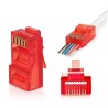 W-Star Konektor UTP RJ45EZ Cat5e100ks pozlacený, červená, pass through RJ45EZ5RS