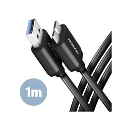 AXAGON BUMM3-AM10AB, SPEED kabel Micro-B USB - USB-A, 1m, USB 3.2 Gen 1, 3A, ALU, tpe, černý