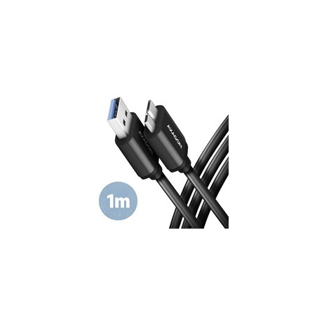 AXAGON BUMM3-AM10AB, SPEED kabel Micro-B USB - USB-A, 1m, USB 3.2 Gen 1, 3A, ALU, tpe, černý