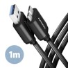 AXAGON BUMM3-AM10AB, SPEED kabel Micro-B USB - USB-A, 1m, USB 3.2 Gen 1, 3A, ALU, tpe, černý