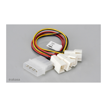 Akasa - 4-pin CPU Molex na 4 x 3-pin fan