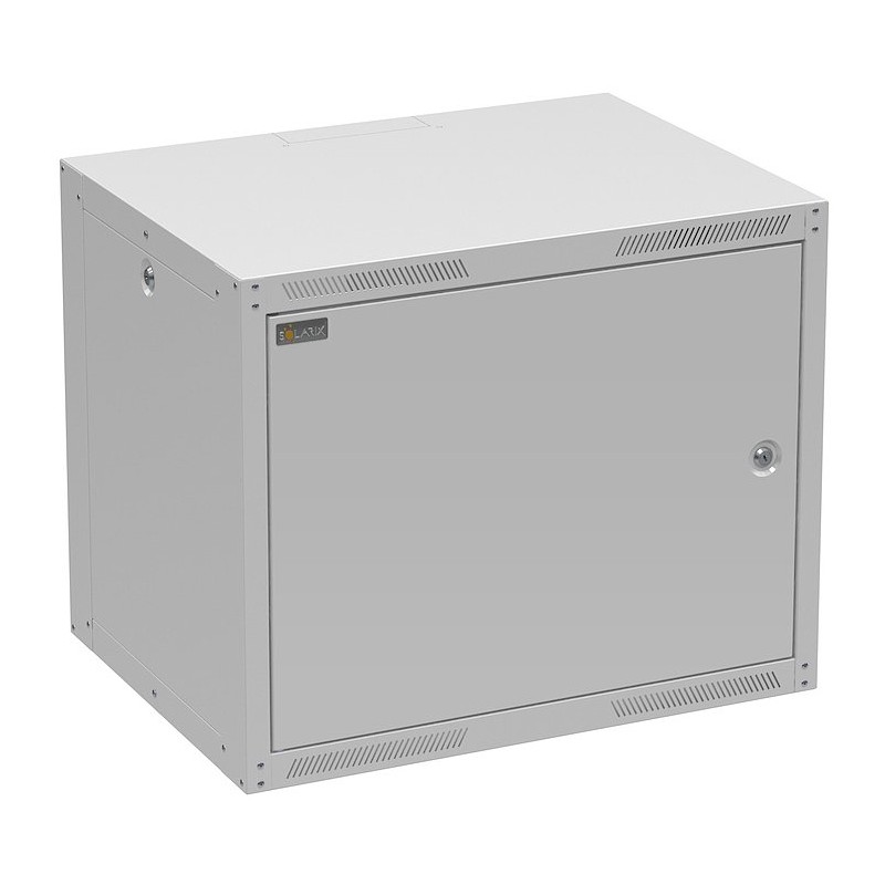 Rozvaděč nástěnný GrandN Duo 9U 450mm, dveře plech, RAL7035, GrandND-9U-645-21-G