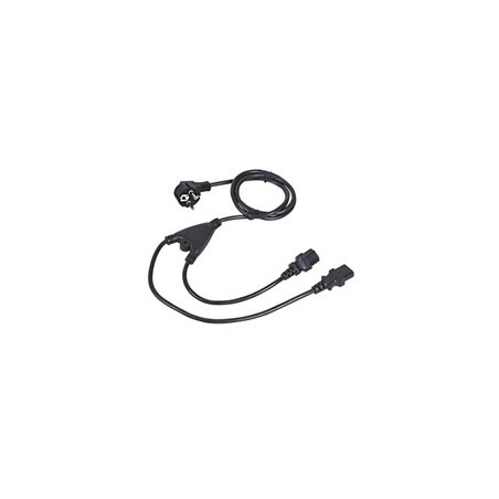 C-TECH kabel síťový 220/230V napájecí, 1,8m, rozdvojka Y, VDE