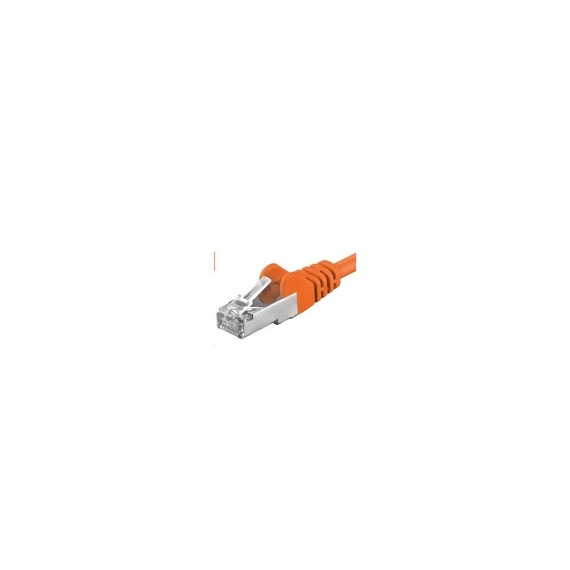 PREMIUMCORD Patch kabel CAT6a S-FTP, RJ45-RJ45, AWG 26/7 0,25m oranžová
