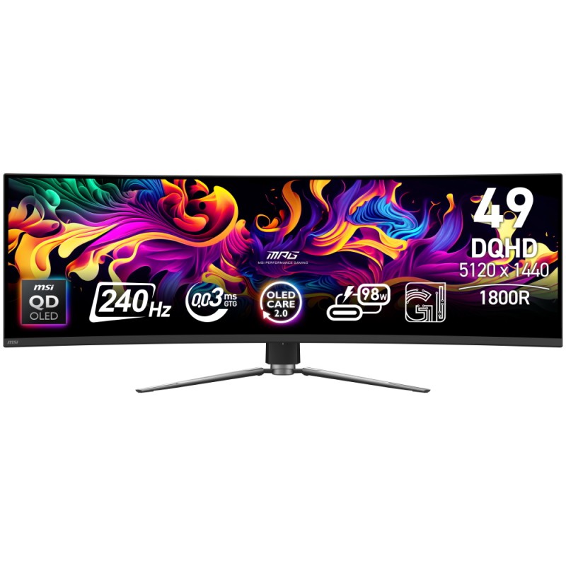 MSI MPG/491CQPX/49"/QD-OLED/DQHD/240Hz/0,03ms/Černá/3R