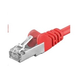 PREMIUMCORD Patch kabel CAT6a S-FTP, RJ45-RJ45, AWG 26/7 0,5m červená