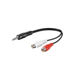 PREMIUMCORD Kabel audio 3,5mm Jack - 2x Cinch 20cm (M/F, stereo)