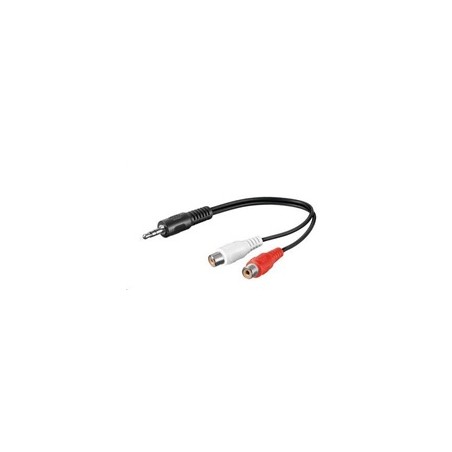 PREMIUMCORD Kabel audio 3,5mm Jack - 2x Cinch 20cm (M/F, stereo)