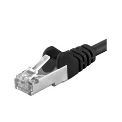 PREMIUMCORD Patch kabel CAT6a S-FTP, RJ45-RJ45, AWG 26/7 0,5m černá