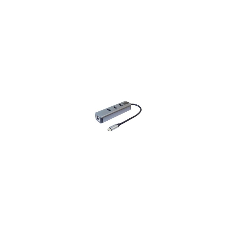 PremiumCord Adapter USB-C na Gigabit 10/100/1000Mbps + 3x USB3.2 konektor