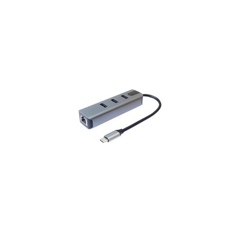 PremiumCord Adapter USB-C na Gigabit 10/100/1000Mbps + 3x USB3.2 konektor