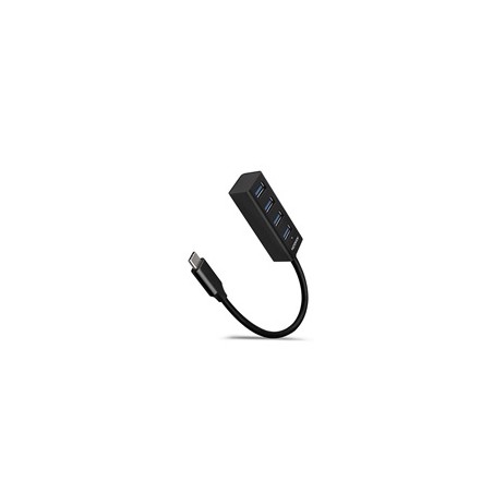 AXAGON HUE-M1C, 4x USB 3.2 Gen 1 MINI hub, kovový, kabel USB-C 20cm