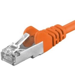 PREMIUMCORD Patch kabel CAT6a S-FTP, RJ45-RJ45, AWG 26/7 0,5m oranžová