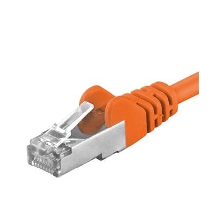 PREMIUMCORD Patch kabel CAT6a S-FTP, RJ45-RJ45, AWG 26/7 0,5m oranžová