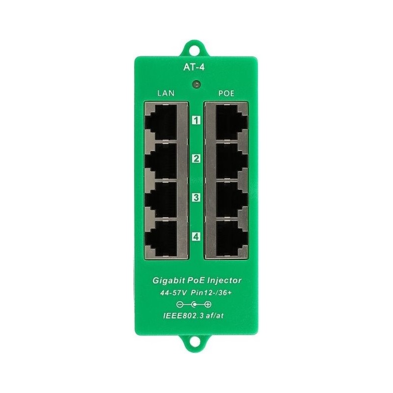 MaxLink Gigabitový 4-portový PoE panel, 802.3af/at POEPAN4GBAFA