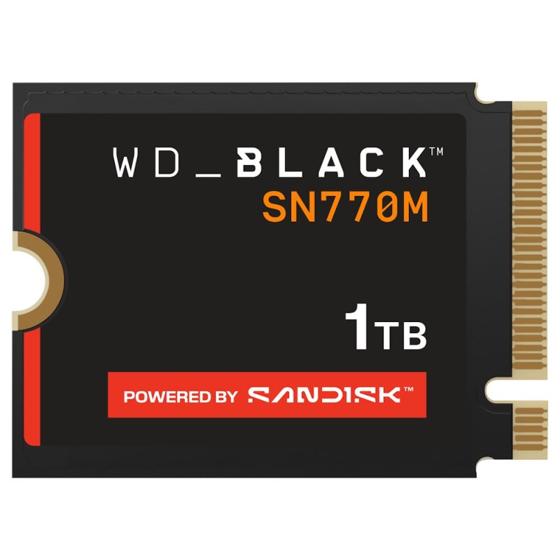 WD BLACK SSD NVMe 1TB PCIe SN770M Powered by SanDisk, Gen4 8 Gb/s, (R:5150, W:4900MB/s) M.2 2230-S3-M