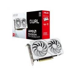 ASUS VGA AMD Radeon RX 9060 XT DUAL 16GB WHITE, RX 9060 XT, 16GB GDDR6, 2xDP, 1xHDMI