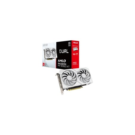ASUS VGA AMD Radeon RX 9060 XT DUAL 16GB WHITE, RX 9060 XT, 16GB GDDR6, 2xDP, 1xHDMI