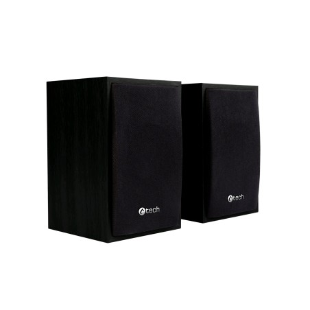 C-TECH Repro SPK-09, 2.0, dřevěné, černé, USB