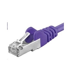 PREMIUMCORD Patch kabel CAT6a S-FTP, RJ45-RJ45, AWG 26/7 3m fialová