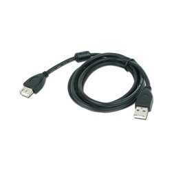 GEMBIRD Kabel USB 2.0 A-A prodlužovací 3m Premium (černý, ferit, zlacené kontakty)