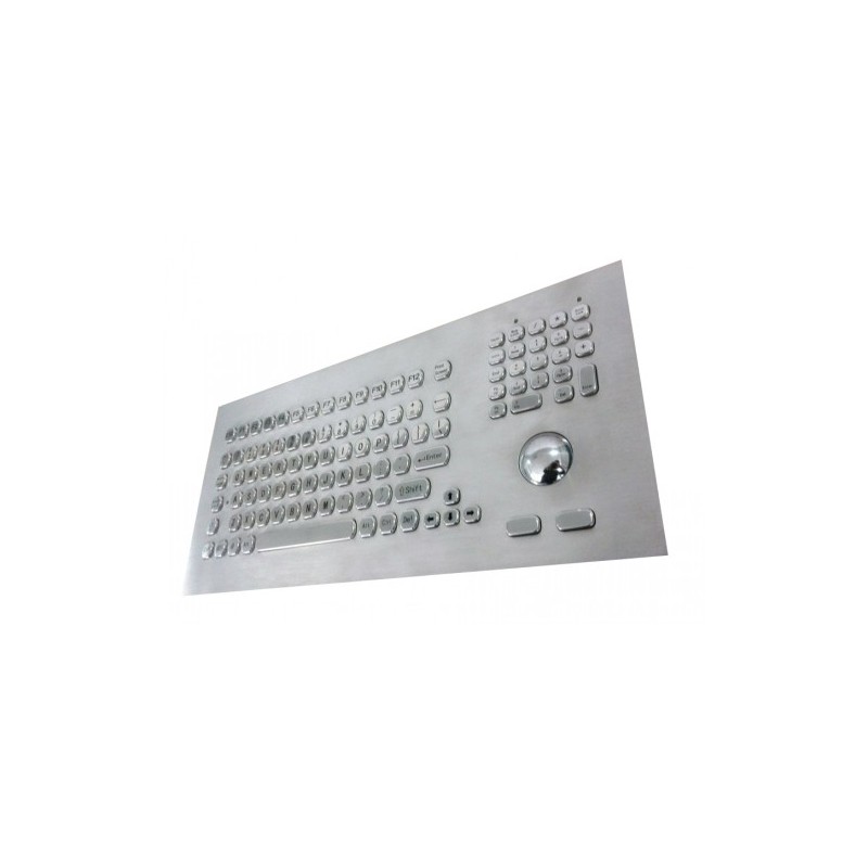 KB021 – Průmyslová nerezová klávesnice s trackballem do panelu, CZ, USB, IP65