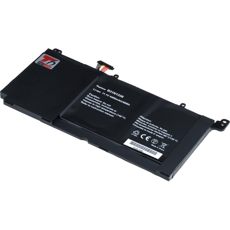 Baterie T6 Power pro Asus VivoBook S551L, R551L, K551L, V551L serie, 4400mAh, 49Wh, 3cell, Li-pol