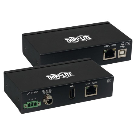 Extender, 1-port USB 2.0 přes Cat6, ESD ochrana, PoC, průmyslový, možnost montáže, 100mm