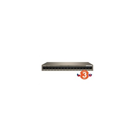Tenda TEG1016M - 16-port Gigabit Ethernet Switch, 10/100/1000 Mbps, Fanless, Kov