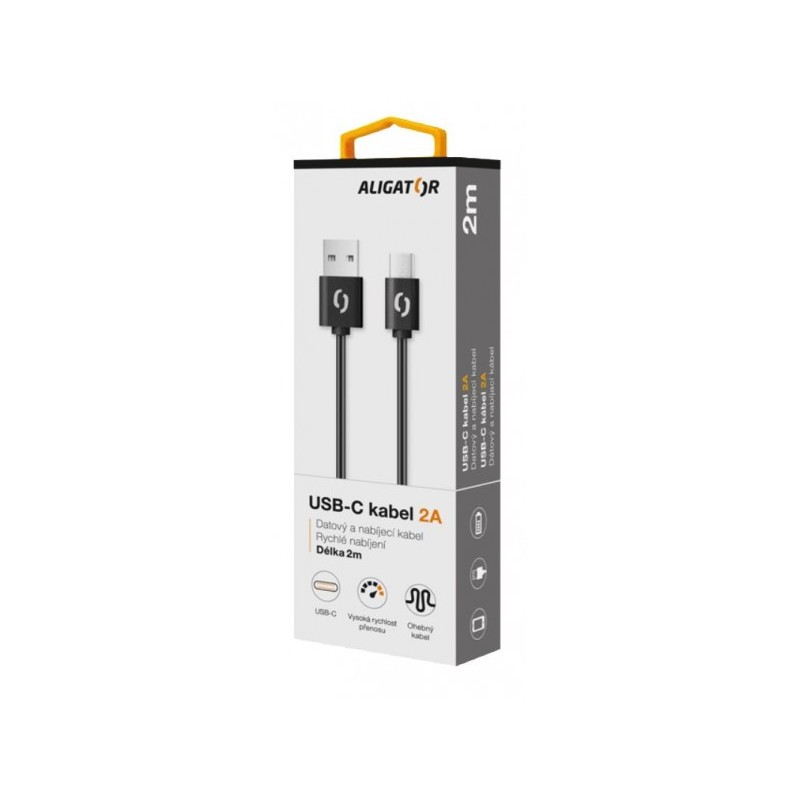 ALIGATOR Datový kabel 2A USB-C 2 m černý
