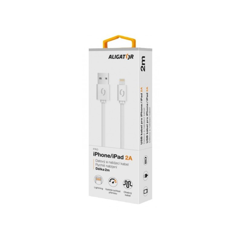 ALIGATOR Datový kabel 2A iPh lightnin 2 m bílý