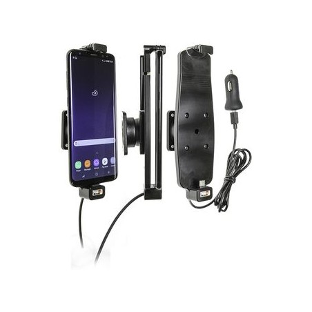 Brodit držák do auta na Samsung Galaxy S10+/S9+/S8+ a jiné, s pružinou,s nab. z cig.zapalovače/USB