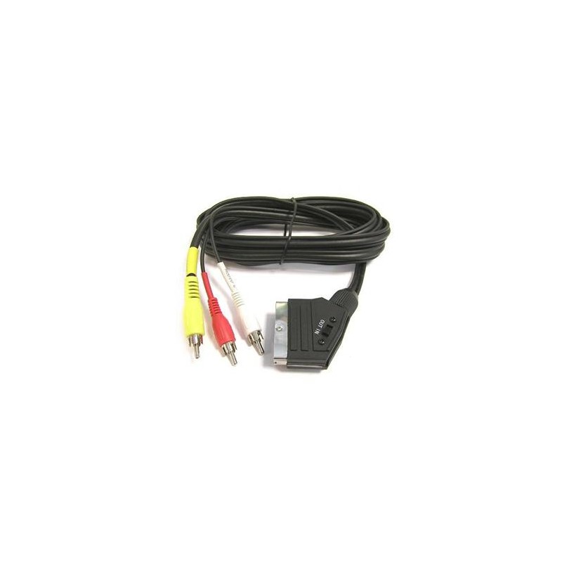 PremiumCord Kabel SCART - 3xCINCH M/M 1.5m in/out přepínač
