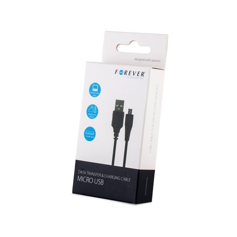 Datový kabel Forever USB/microUSB 1m 1A černý