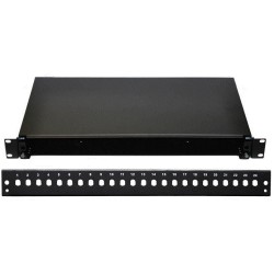 19" Optická vana 24xST černá, aret. plast. klipem